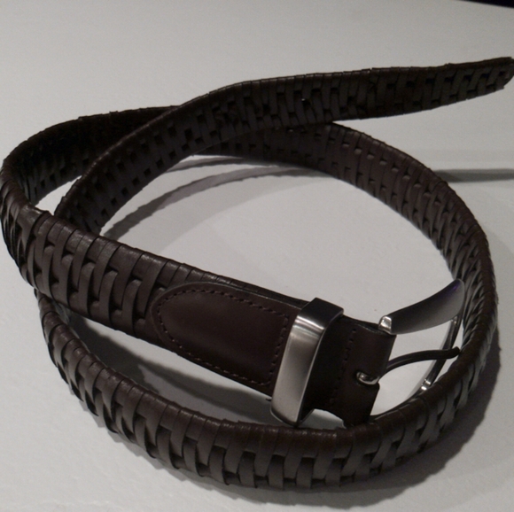 Dark Brown Leather Braided Belt Unisex (?) - Picture 1 of 6